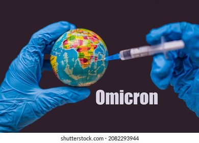 Omicron variant of COVID. New strain of coronavirus. Does the vaccine work. Syringe vaccinates the globe, on a map of the South Africa. South Africa fight against coronavirus. Global Covid19 - Shutterstock ID 2082293944
