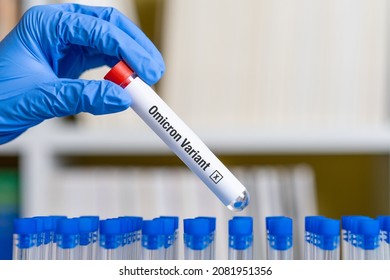 Omicron Variant On Test Tube - New Variant Of Covid 19