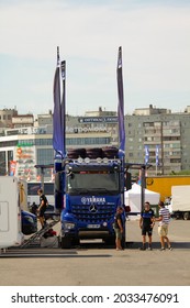 Omsk, Russia - June 29 2021: French Silk Way Rally Participants.