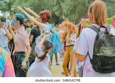 Omsk, Russian Federation, 08.17.2019: Festival Of Colors.