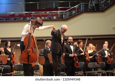 Omsk/Russia - June 1 2018: Vladimir Spivakov And Aleksandr Ramm At A Concert