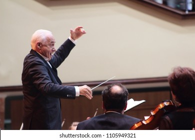 Omsk/Russia - June,1 2018: Vladimir Spivakov At A Concert