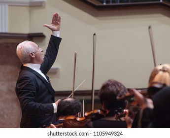 Omsk/Russia - June,1 2018: Vladimir Spivakov At A Concert