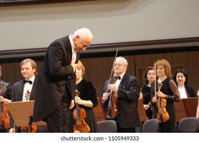 Omsk/Russia - June,1 2018: Vladimir Spivakov At A Concert