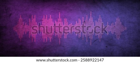 On air live streaming broadcast poster concept. Radio podcasting and broadcasting studio banner design. Microphone button and podcast inscription on equalizer sound wave.