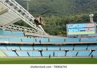 On August 22, 2016, The South Korean Military And Police Officers And Firefighters Conducted The UIchi Focus Lens Exercise At The Daegu World Cup Stadium In Daegu, South Korea.
