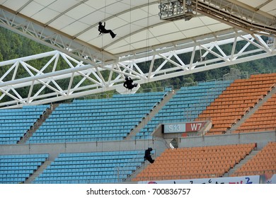 On August 22, 2016, The South Korean Military And Police Officers And Firefighters Conducted The UIchi Focus Lens Exercise At The Daegu World Cup Stadium In Daegu, South Korea.
