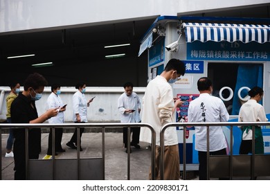 
On August 24, 2022, Shanghai, China, Queuing Up For Nucleic Acid Testing