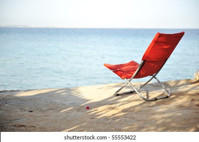 On the beach, chair for resting