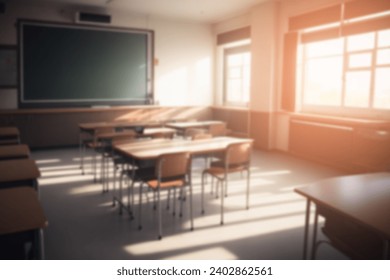 On the blurred background of the empty classroom - Powered by Shutterstock