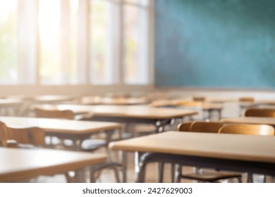 On the blurred background of the empty classroom - Powered by Shutterstock