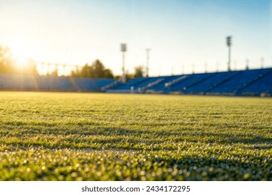 On the blurred background of the empty football field - Powered by Shutterstock