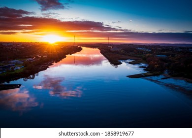 On A Cold Day Just Before Sunrise A Glow Builds Above Greater Glasgow.