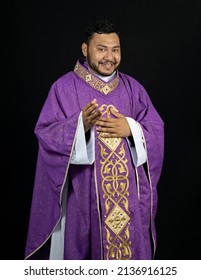 On December 15, 2021, A Young Priest Receives His Ordination And Exudes Resourcefulness In Front Of The Cameras In A Rehearsal Made While Trying On His New Attire, Santa Barbara, Pará, Brazil