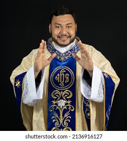 On December 15, 2021, A Young Priest Receives His Ordination And Exudes Resourcefulness In Front Of The Cameras In A Rehearsal Made While Trying On His New Attire, Santa Barbara, Pará, Brazil