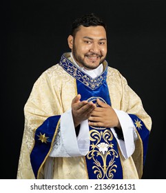 On December 15, 2021, A Young Priest Receives His Ordination And Exudes Resourcefulness In Front Of The Cameras In A Rehearsal Made While Trying On His New Attire, Santa Barbara, Pará, Brazil