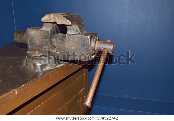 On Desktop Installed Bench Vise Clamping Stock Photo Edit Now