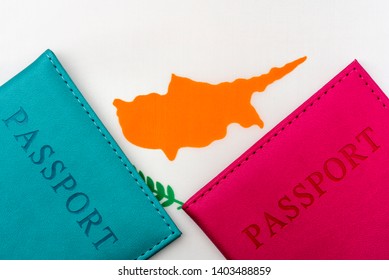 On The Flag Of Cyprus Is A Passport. The Concept Of Travel And Tourism.