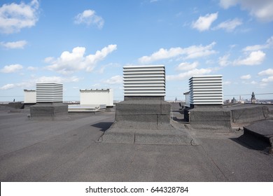 on an flat roof there cooling air conditioning