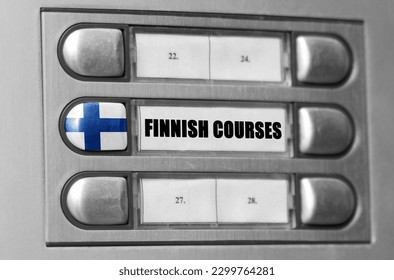 On the intercom there is a button with the flag of Finland and the inscription - Finnish language courses.