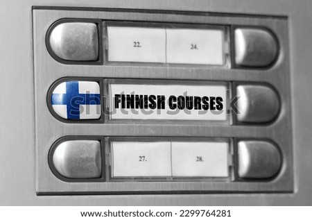 On the intercom there is a button with the flag of Finland and the inscription - Finnish language courses.