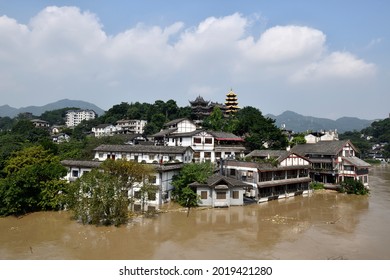 On July 13, 2018, Ciqikou Ancient Town Was Hit By Flood In Shapingba District, Chongqing, China.