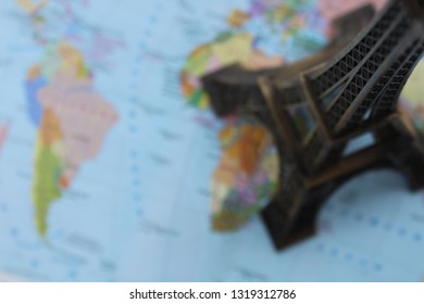 on the map is a souvenir Eiffel Tower