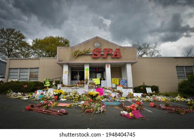 On March 16, 2021, A Series Of Mass Shootings Occurred At Three Spas Or Massage Parlors In The Metropolitan Area Of Atlanta, Georgia, United States. Golden Spa In Picture Was One Of The Locations.