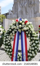 On May 5th 2022, On Remembrance Day, The Netherlands Celebrate The Outbreak Of The 2nd World War.On Dam Square In Amsterdam,King Willem-Alexander And Queen Maxima Lay A Wreath At The National Monument