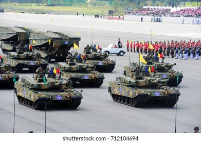 On October 1, 2013, Korean Military Tank Corps Have A Parade In A Commemoration Ceremony Held In Seoul Airport Runway Marking 65th Anniversary Of Republic Of Korea Armed Forces Day.