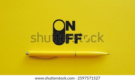 On and off toggle switch button. Start thinking. Creative idea generation process switching into action