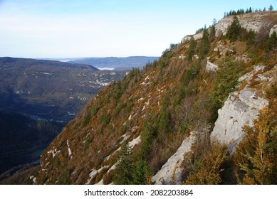 On The Paths Of The Chamois Trail, Haut Jura, In The Fall 