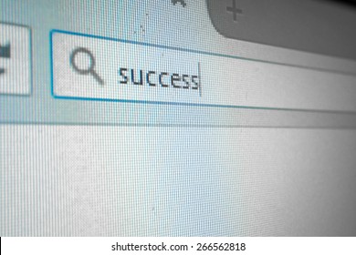 On Screen Word Success In Search Engine Box Focus On Wording