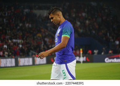 On Septembre 27, 2022,  Casemiro  During The Amical Match Between Brésil Vs Tunisia At The Parc Des Princes.