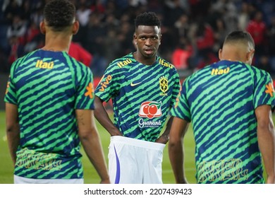 On Septembre 27, 2022,  Vinícius Júnior  During The Amical Match Between Brésil Vs Tunisia At The Parc Des Princes.