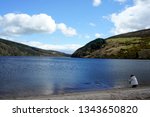 On the shore of a mountain lake.Lough Dan.