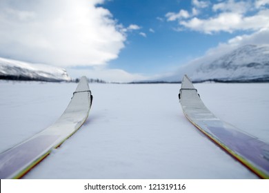 On Ski Throug Lapland In The Wintertime