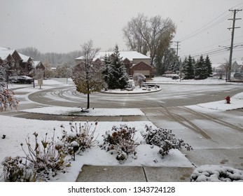 On A Snowy Day In Troy Michigan