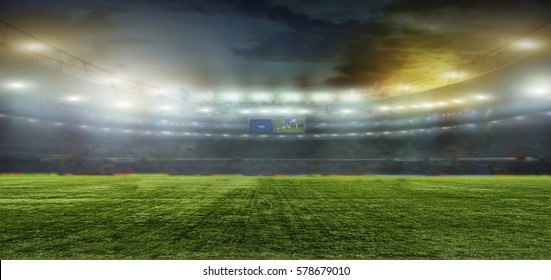 On the stadium. abstract football or soccer backgrounds 