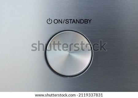 On or standby button on home electronics
