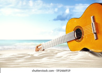 On A Sunny Beach Was Just A Guitar And Music