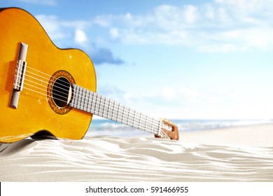 On A Sunny Beach Was Just A Guitar And Music