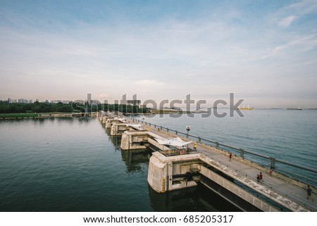 On the top of a dam