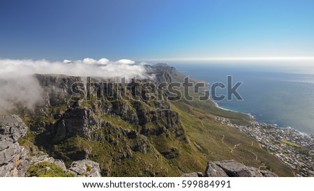 On top of Table mountain-view to the ocean