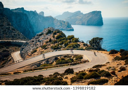 on the vacation through the roads of mallorca (majorca) with the bike