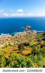On the way to the north side of Madeira below Porto Moniz with fantastic views of the Atlantic Ocean - Madeira - Portugal  - Shutterstock ID 2233408245