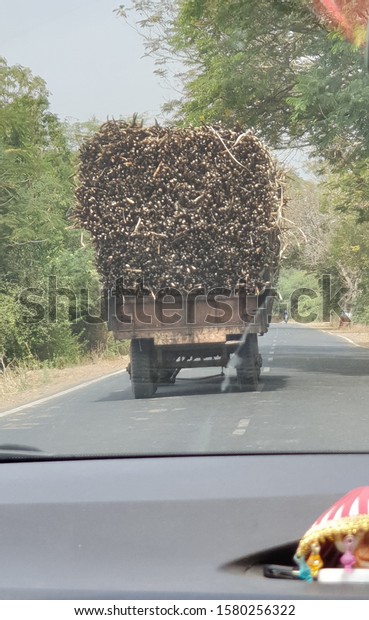 On the way to\
Tample in Village we saw this overloaded truck which is most easily\
seen on highways of India.