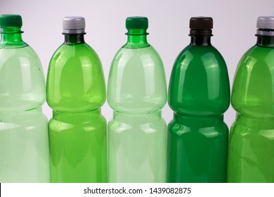 green plastic bottles