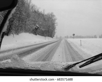 On Winter Inside A Car