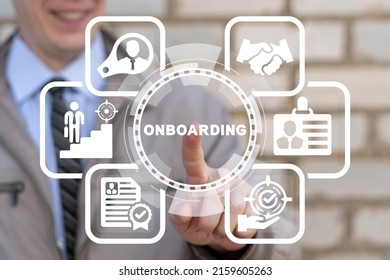 Onboarding Business Concept. Business On Boarding Process New Employee Welcome. Onboarding Worker Management.